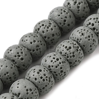 Natural Lava Rock Dyed Beads Strands G-Z036-A01-M-1
