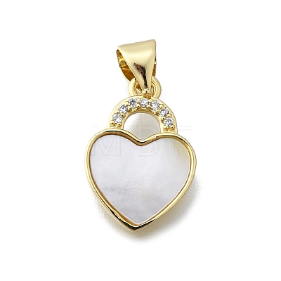 Brass Micro Pave Clear Cubic Zirconia Pendants KK-V010-03G-02-1
