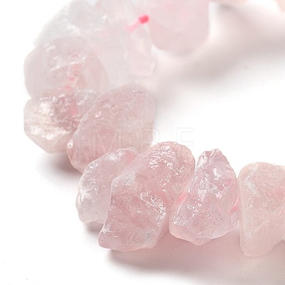 Raw Rough Natural Rose Quartz Beads Strands G-P528-A10-01-1