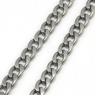 Trendy Men's 201 Stainless Steel Chain Curb Necklaces NJEW-L043-40P-1
