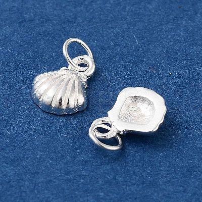 925 Sterling Silver Shell Charms with Jump Rings STER-K181-07S-1