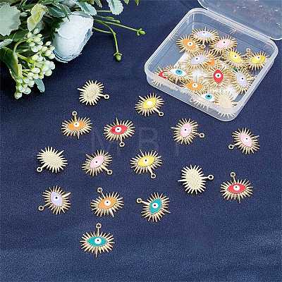 28pcs 7 colors Alloy Enamel Pendants ENAM-SC0002-45-1