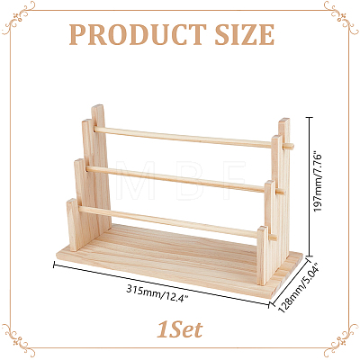 3-Tier Wood Bracelet Organizer Display Stands ODIS-WH0043-316-1