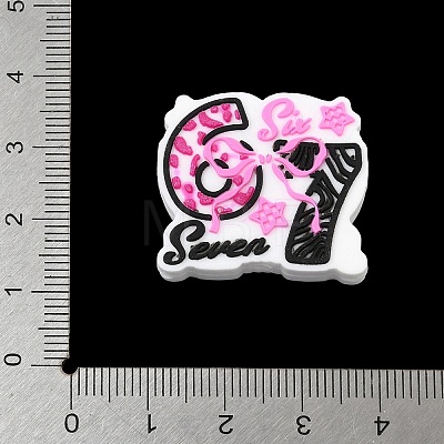 Number 6 7 Theme Cartoon Silicone Beads SIL-E013-02C-1