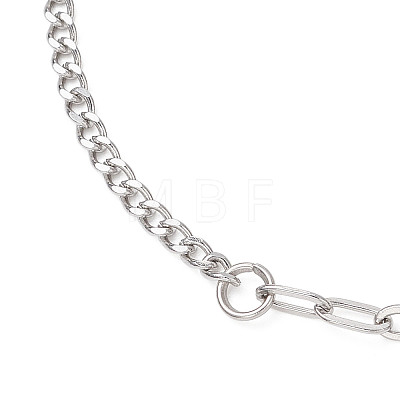 304 Stainless Steel Curb & Cable Chain Bracelets for Women BJEW-JB13116-1