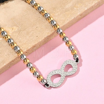 304 Stainless Steel Infinity Link Bracelets BJEW-F534-01GP-01-1