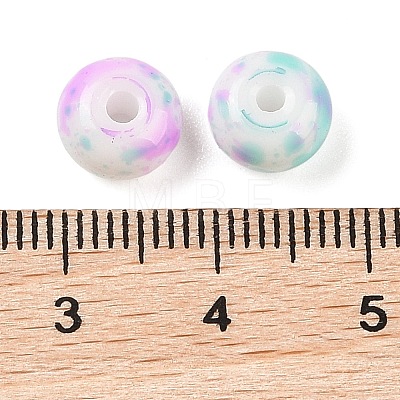 Opaque Spray Painted Glass Beads X1-GLAA-G118-01G-1