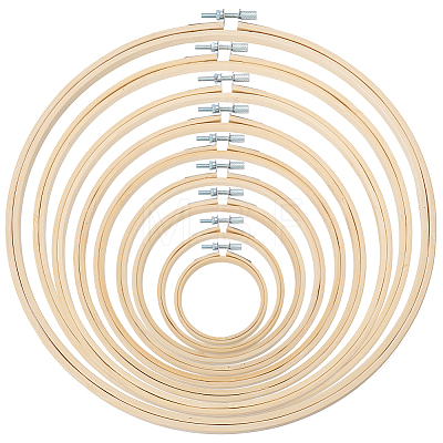 9Pcs 9 Styles Bamboo Embroidery Hoops DIY-GO0003-09-1