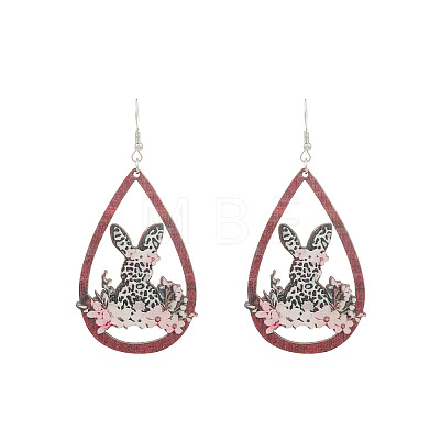 Wood Dangle Earrings FS-WG957CE-02-1