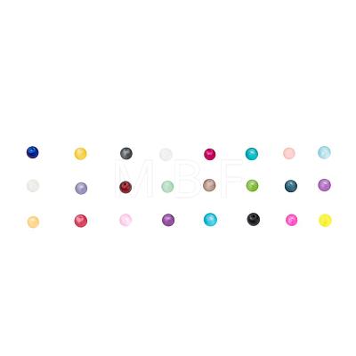 24 Colors Transparent Glass Beads FGLA-JP0001-03-4mm-1