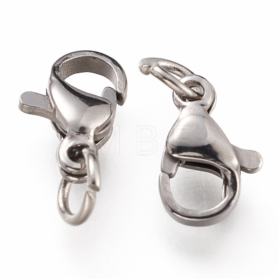 304 Stainless Steel Lobster Claw Clasps STAS-G240-01B-P-1