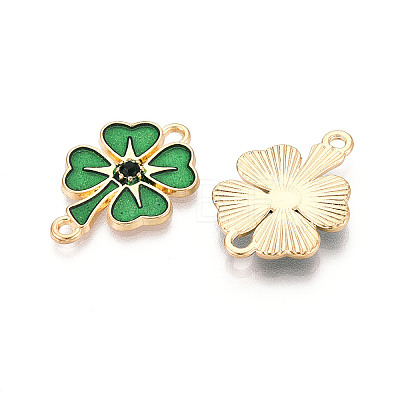 Saint Patrick's Day Alloy Enamel Connector Charms FIND-N011-26KCG-1