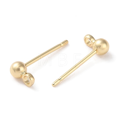 Rack Plating Brass Stud Earring Settings KK-F090-16LG-01-1