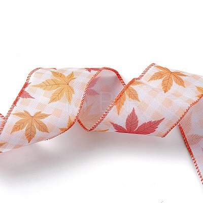 10M Thanksgiving Day Theme Wired Linen Ribbon OCOR-G013-02H-1