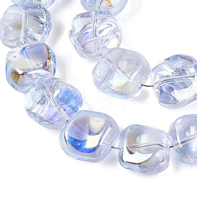Electroplate Transparent Glass Beads Strands EGLA-N057-02A-M-1
