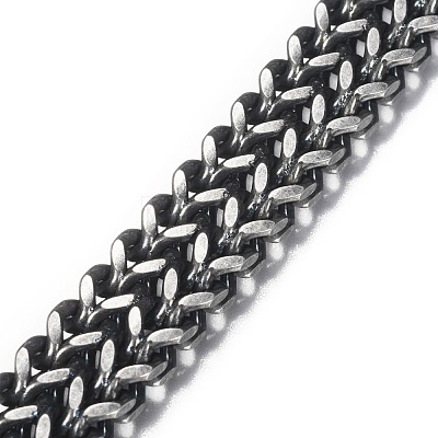 304 Stainless Steel Mesh Bracelets BJEW-L631-31AS-1