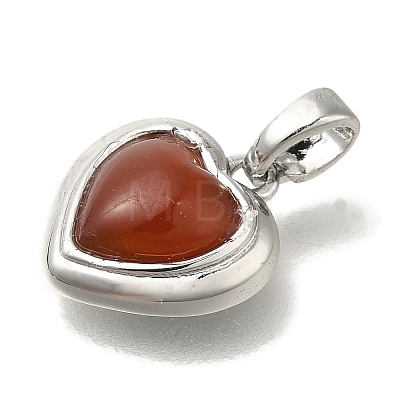 Natural Carnelian(Dyed & Heated) Heart Charms KK-K388-02P-1