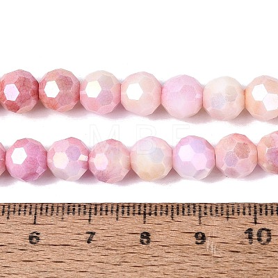 Anti-Tarnish Electroplate Glass Beads Strands EGLA-ZX010-8mm-04-1