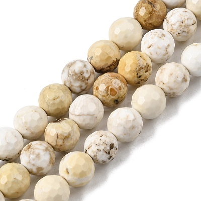 Natural Magnesite Beads Strands G-P598-E-8mm-03-1