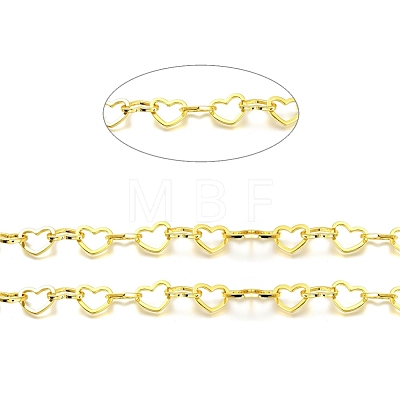 Alloy Heart Link Chains LCHA-H004-24G-1