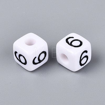 Opaque Acrylic European Large Hole Beads SACR-N020-01B-07-1