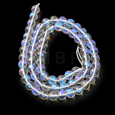 Transparent Electroplate Glass Beads Strands GLAA-T032-T6mm-C14-1