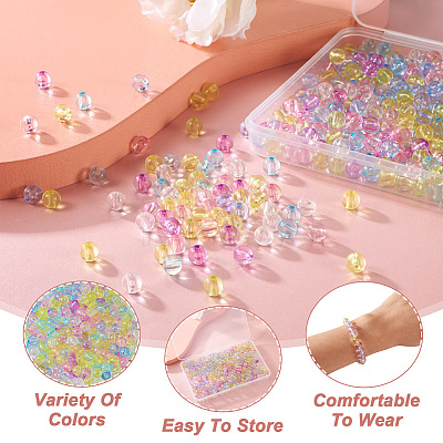 Cheriswelry 560Pcs 7 Colors Transparent Acrylic Beads MACR-CW0001-10-1