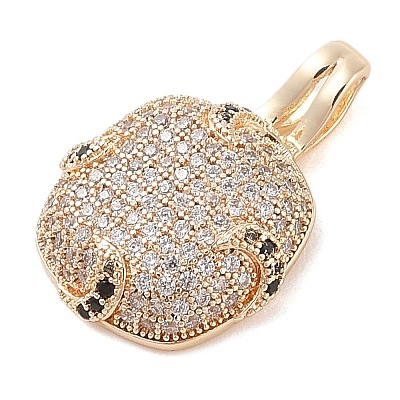 Brass Micro Pave Cubic Zirconia Pendants KK-S388-15G-1