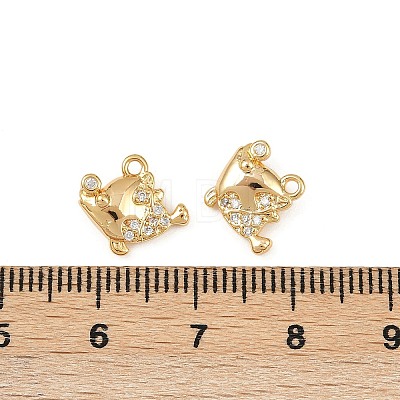 Ocean Theme Brass Micro Pave Cubic Zirconia Charms KK-F902-08H-G-1