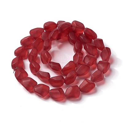 Transparent Frosted Glass Beads Strands X-FGLA-S001-02H-1
