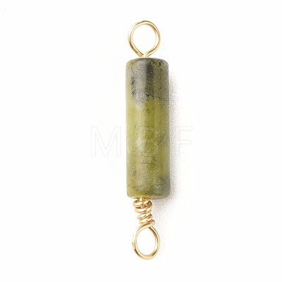 Natural Taiwan Jade Connector Charms PALLOY-JF01454-06-1