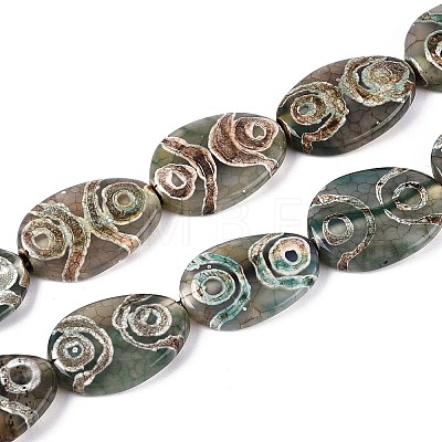 Tibetan Style dZi Agate Beads Strands G-N357-02A-01-1