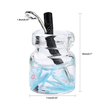 Glass Bottle Pendants X-GLAA-S181-04-1