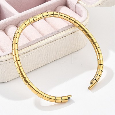 Texture 304 Stainless Steel Bangles for Women BJEW-Z092-14G-1