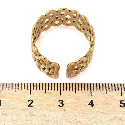 304 Stainless Steel Open Cuff Rings for Women RJEW-U060-01C-G-1