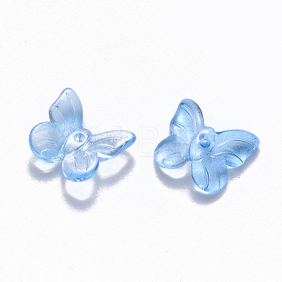 Transparent Spray Painted Glass Charms GLAA-T016-21A-1