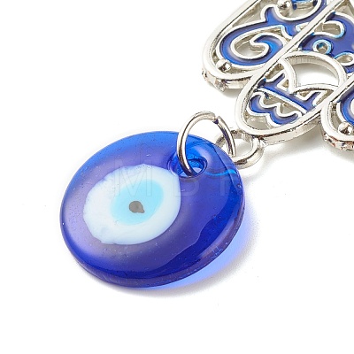 Glass Turkish Blue Evil Eye Pendant Decoration HJEW-I008-06AS-1