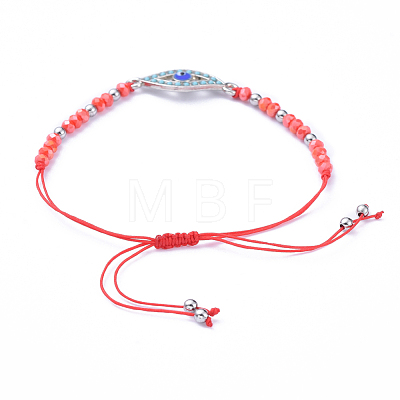 Adjustable Nylon Thread Braided Bead Bracelets BJEW-JB05157-02-1