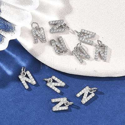 SHEGRACE Brass Micro Pave Clear Cubic Zirconia Pendants XGRQ29622-394P-N-1
