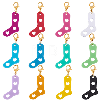 12Pcs Acrylic Locking Stitch Marker HJEW-JOY00031-1