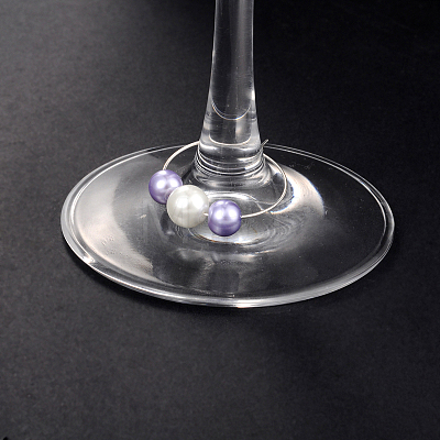 Glass Pearl Beads Wine Glass Charms AJEW-JO00036-1