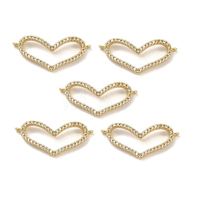 Brass Micro Pave Clear Cubic Zirconia Connector Charms KK-E068-VB370-1