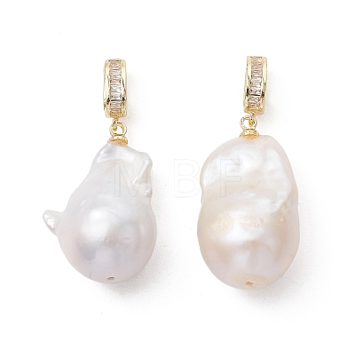 Natural Baroque Keshi Pearl Pendants PALLOY-JF05455-1