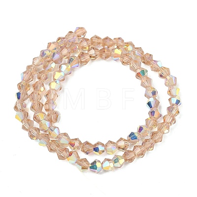 Electroplate Transparent Glass Beads Strands EGLA-K015-18J-1