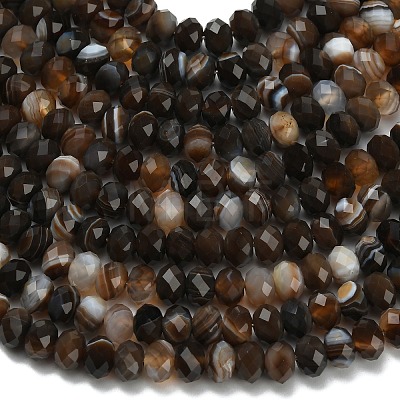 Natural Banded Agate Beads Strands G-Z111-A01-03-1