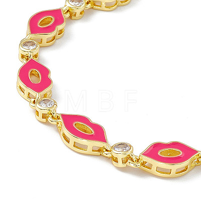Brass Micro Pave Cubic Zirconia Chain Bracelets BJEW-P288-04G-1