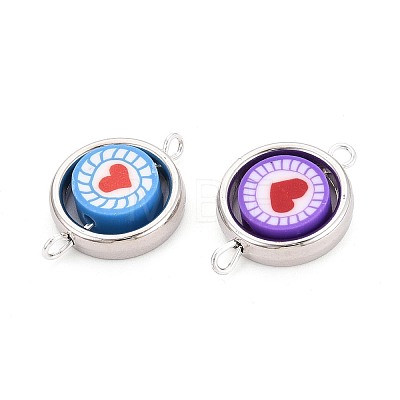 Polymer Clay Beads with CCB Plastic Frame Connector Charms CLAY-T022-35M-06-1