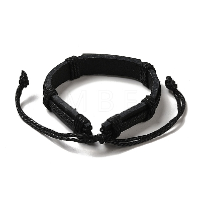 Alloy Rectangle with Cross Link Bracelet BJEW-C037-01A-1