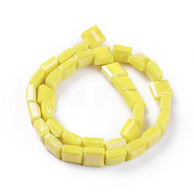 Electroplate Opaque Solid Color Glass Beads Strands EGLA-M020-06-1