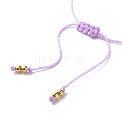 Heart and Evil Eye Acrylic Braided Bead Bracelet for Teen Girl Women BJEW-JB06997-03-1